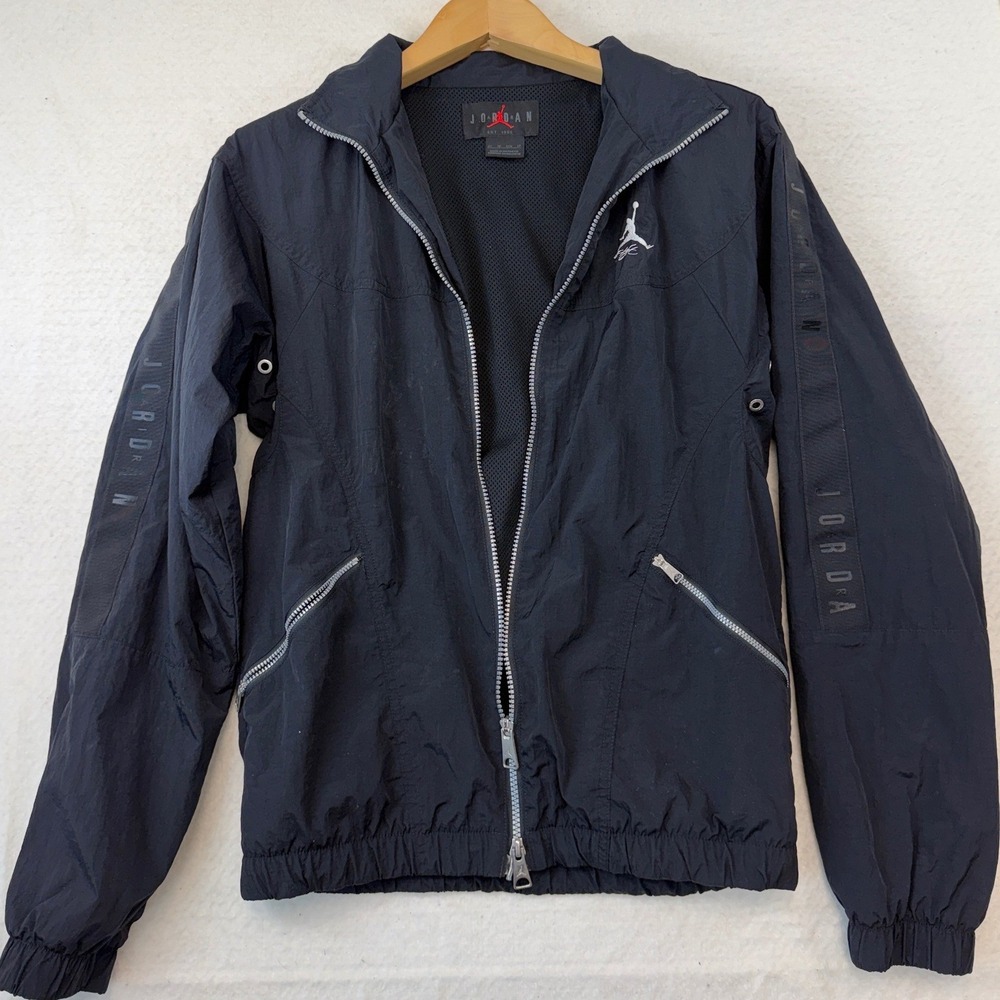 Air Jordan Flight Heritage Jumpman Full Zip Windbreaker Jacket FB7294-010 XS
